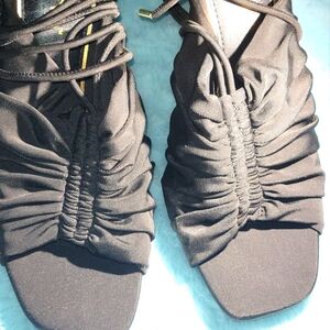 Black wrap around the legs high heels